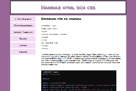 Hannas html och css
